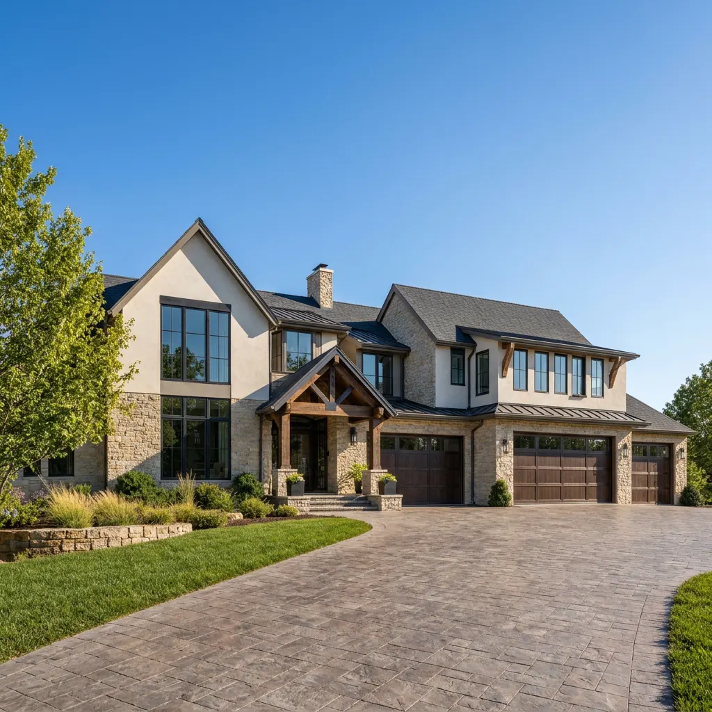 The same home during the day — the low-profile track is invisible